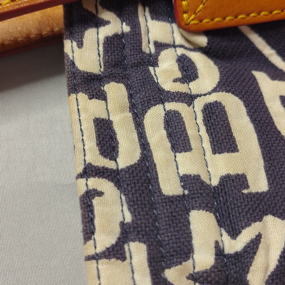Dooney and Bourke Blue/White Graffiti Tote Leather Trim - Picture 5 of 14